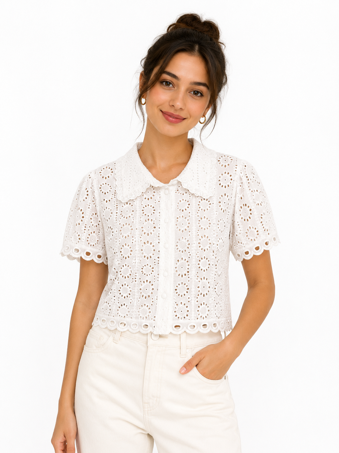 Striped shirt with subtle handcrafted embroidery