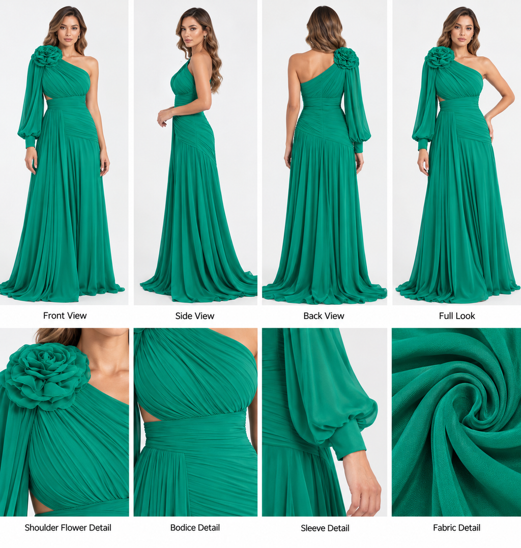 Emerald Green Soirée Dress