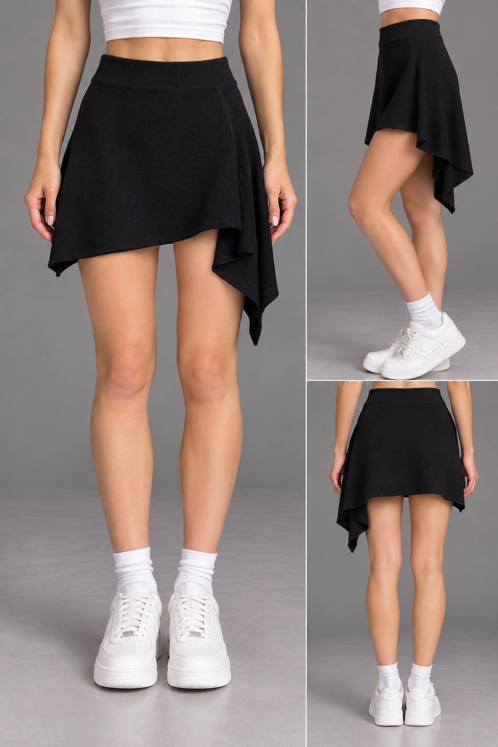 Asymmetric Knit Skort