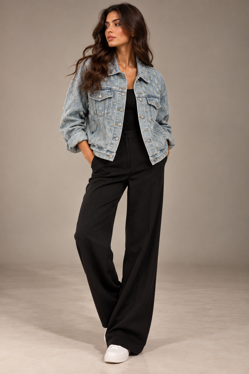 Pearl Bloom Denim Jacket