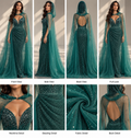 Emerald Teal Embellished Gown