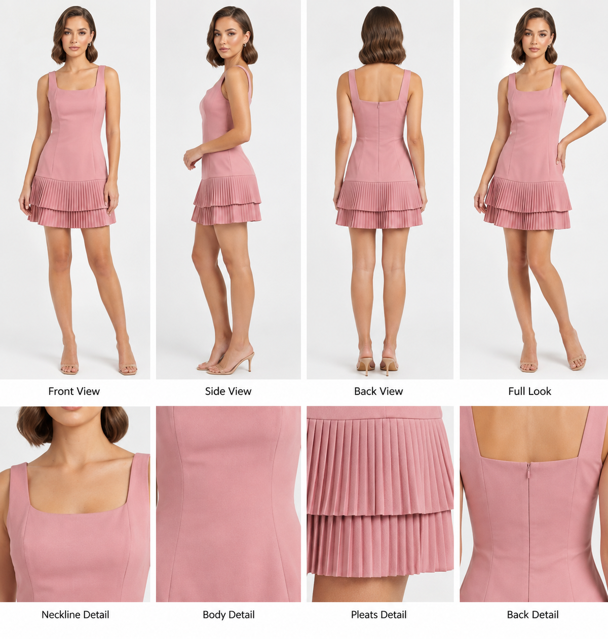 Pleated Mini Dress