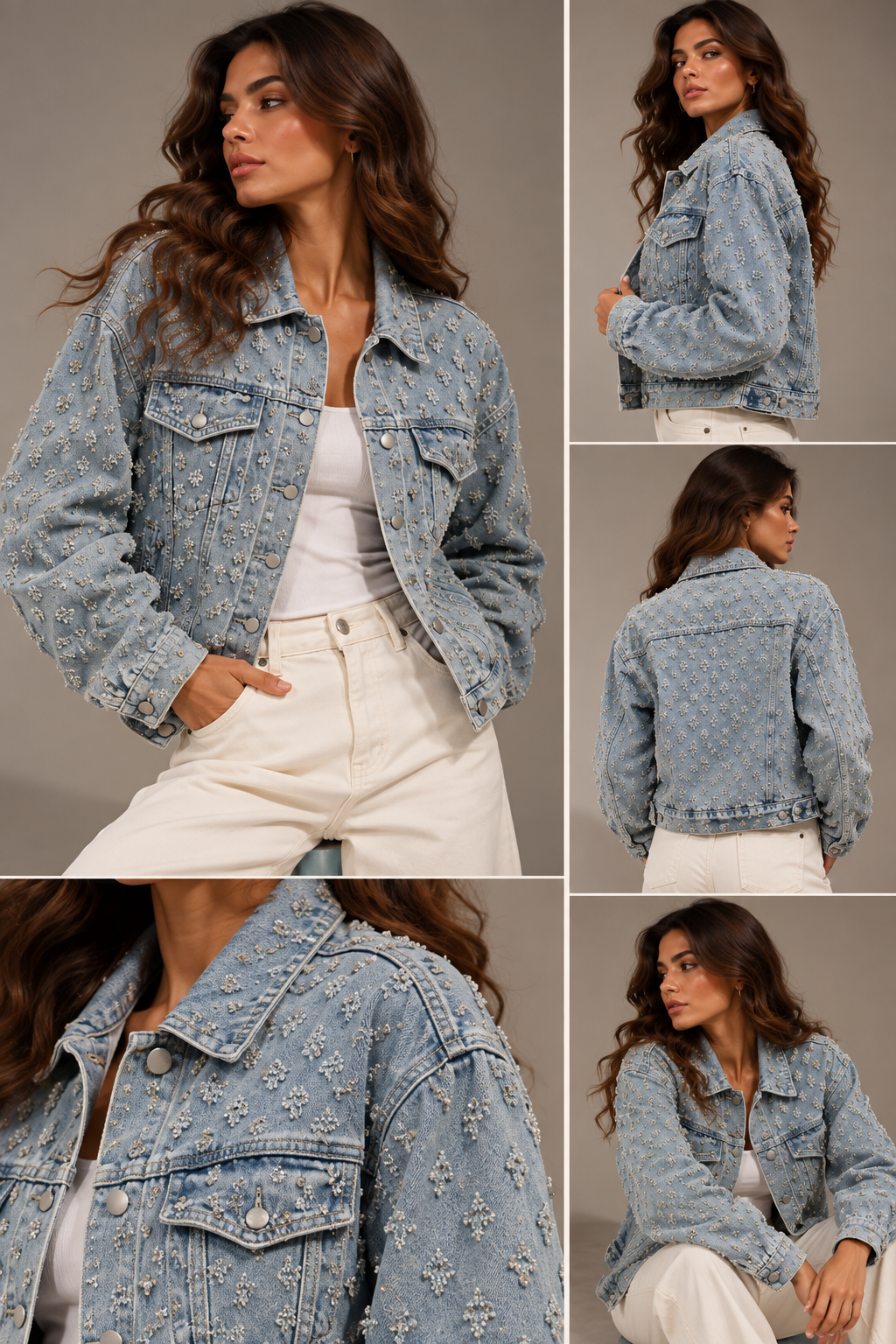 Pearl Bloom Denim Jacket
