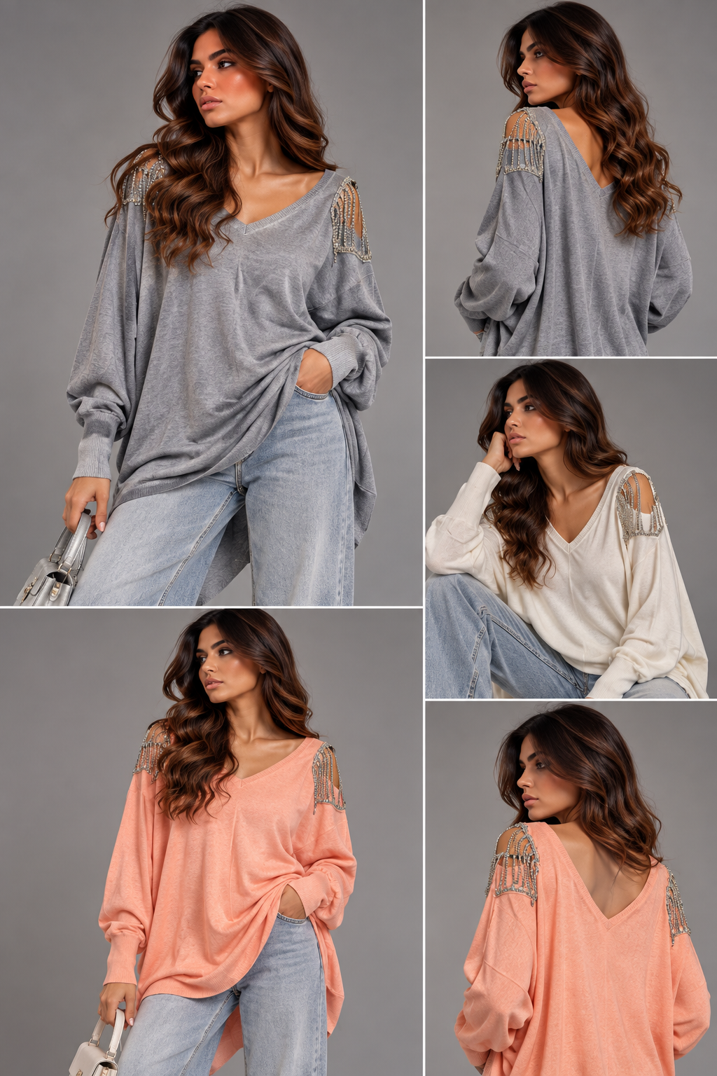 Pearl Shoulder Oversized Knit