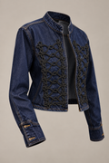 Ornate Denim Military Jacket