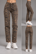 Leopard Print Straight-Leg Jeans