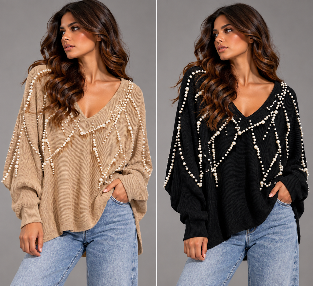 Pearl Detail Knit Sweater