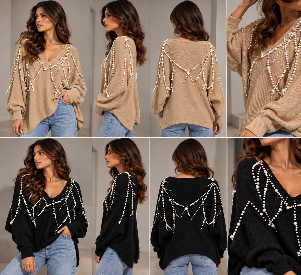 Pearl Detail Knit Sweater