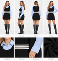 Black Knit Dress with Striped Waist