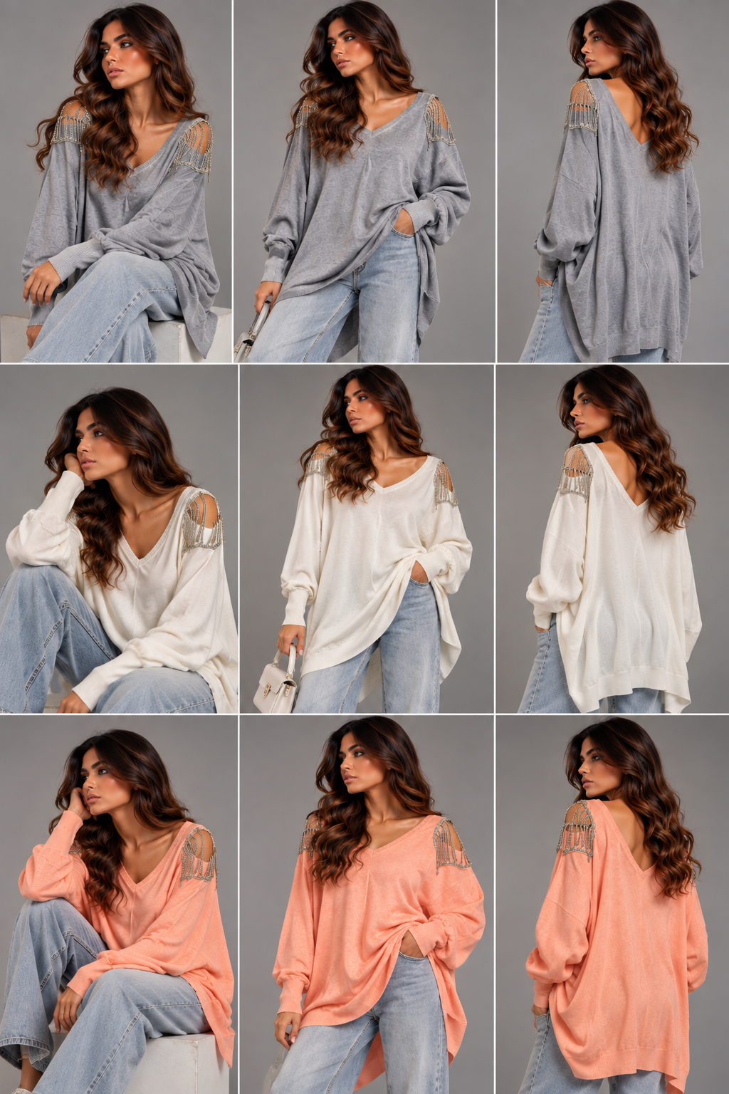 Pearl Shoulder Oversized Knit