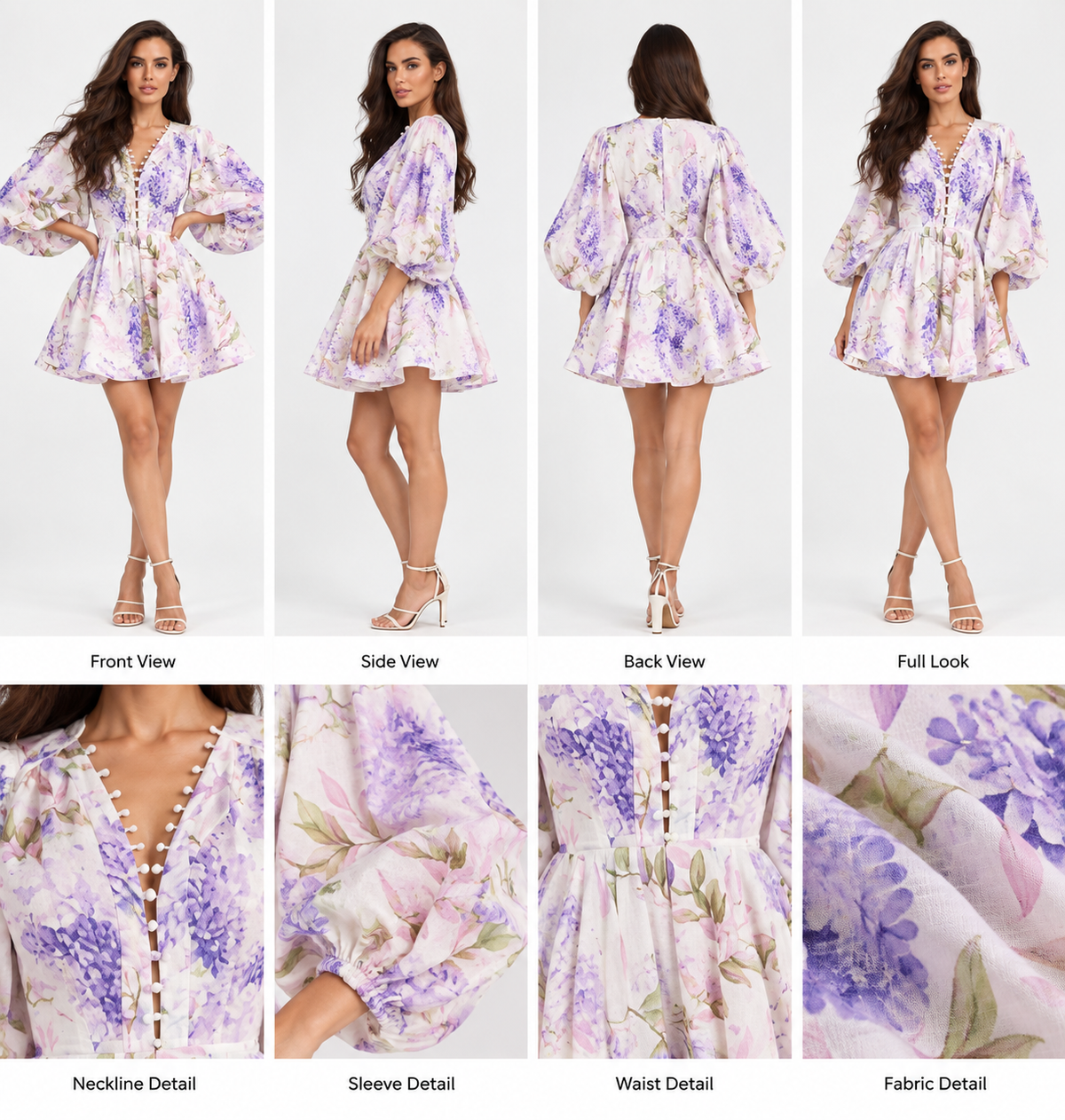 Lilac Floral Mini Dress